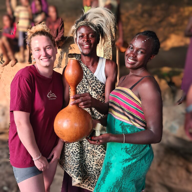 Young women enjoying themselves at the cave dance experience of Home of Friends Guest House, Kapchorwa, Uganda- Sebei Cultural Storytellers